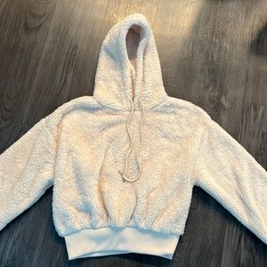 Extremely soft and fluffy cream hoodie